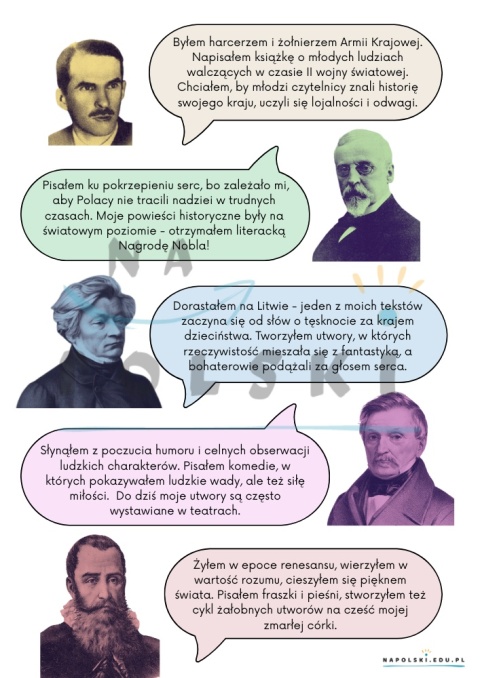 Autorzy lektur obowiązkowych - zagadki o pisarzach