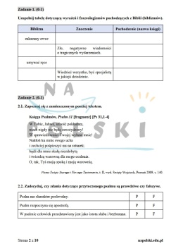 Biblia - test historycznoliteracki