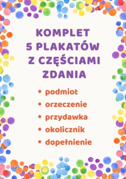 Części zdania - zestaw plakatów edukacyjnych