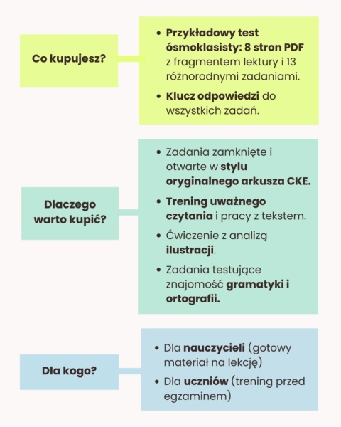 "Dziady" cz. II - próbny egzamin ósmoklasisty