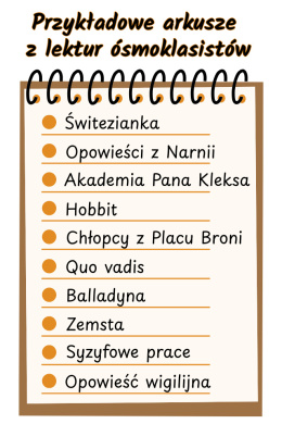 Egzamin ósmoklasisty - próbne arkusze z lektur obowiązkowych
