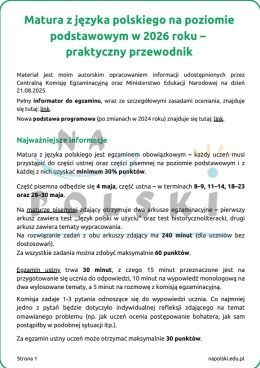 Przewodnik po maturze podstawowej z polskiego w 2026 r. - najważniejsze informacje, opis arkuszy, lista lektur obowiązkowych