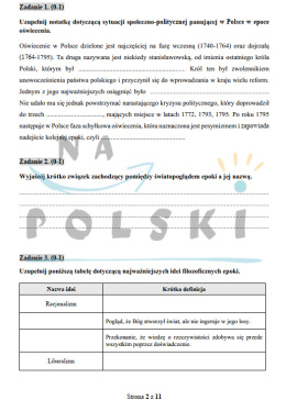 Oświecenie - test historycznoliteracki