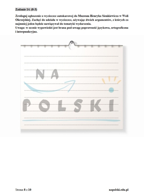 "Quo vadis" - próbny egzamin ósmoklasisty z ogłoszeniem i tematem rozprawki "Quo vadis" - próbny egzamin ósmoklasisty z ogłoszeniem i tematem rozprawki