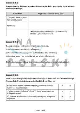 Renesans - test historycznoliteracki