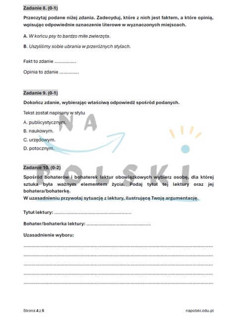 Sztuka w życiu człowieka - trening czytania ze zrozumieniem