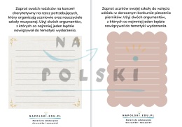 Zaproszenie na egzaminie ósmoklasisty - przykładowe tematy, ćwiczenia redakcyjne